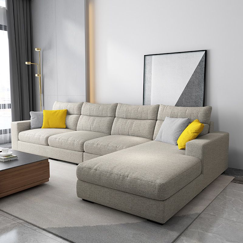 Contemporary Linen Square Arm Sofa & Chaise for Living Room Clearhalo 'furn' 'furn_sectionals' 'Furniture' 'Living Room Furniture' 'Sectionals' 1200x1200_acc5b4e7-d6c5-4eee-8094-c3602c97883f