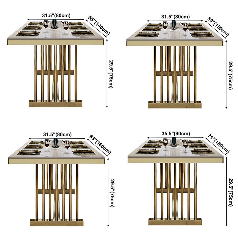 Metal Traditional Luxury Rectangle Table Sintered Stone Table with Metal Trestle Clearhalo ' dining_table' 'Dining Tables & Seating' 'Dining Tables' 'furn' 'furn_dining_table' 'Furniture' 'furniture_dining_table' 'Kitchen & Dining Furniture' 'kitchen&dining_furn' 'kitchen' 'kitchen_dining_table' 1200x1200_acc86e21-4941-4be7-81ac-ddcf1c044a9f
