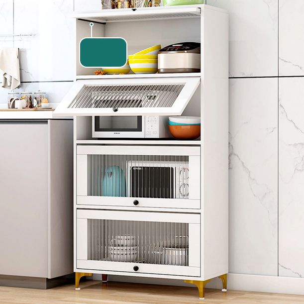 Server di cucina in stile glam porte in vetro temperato server per sala da pranzo