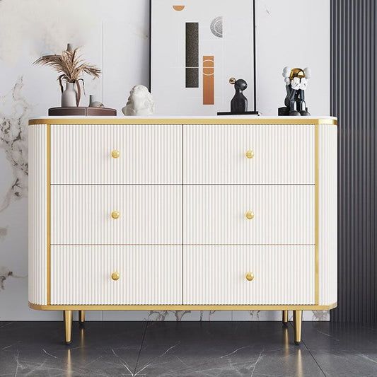 Glam Bedroom Chest Stone 16"Wide Storage Chest with Metal Legs