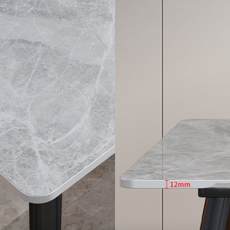 Modern 4 Legs Dining Table Sintered Stone Dinner Table for Dining Room Clearhalo 'Dining Tables & Seating' 'Dining Tables' 'dining_table' 'furn' 'furn_dining_table' 'Furniture' 'Kitchen & Dining Furniture' 1200x1200_accb0ba3-eaa4-4c26-bdef-64293836d4c7