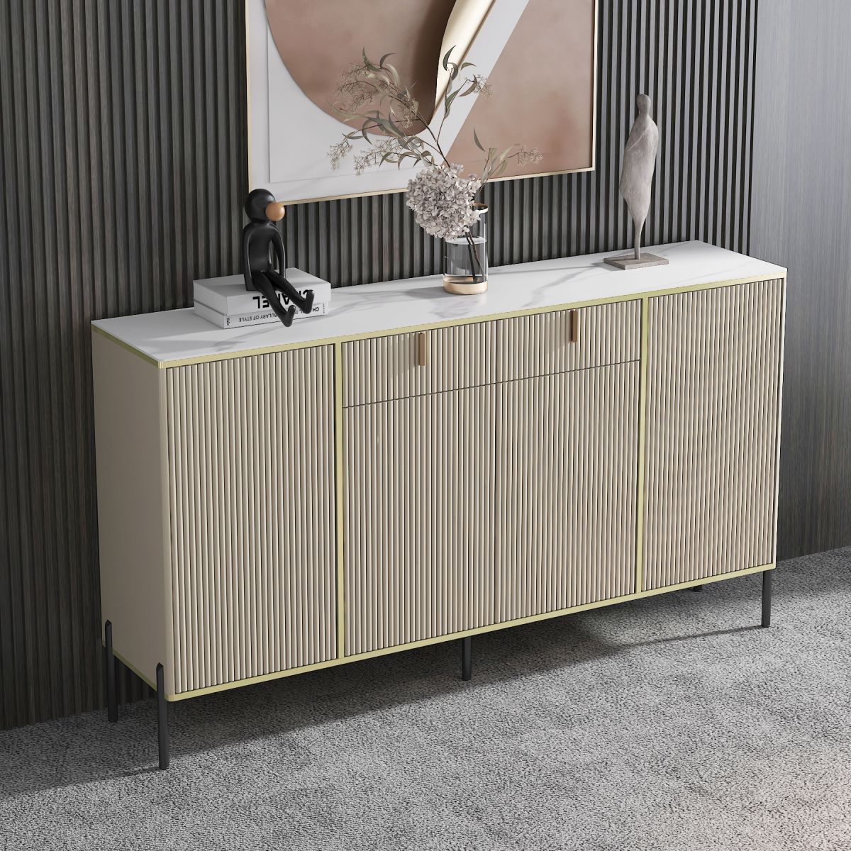 Server per pranzo in pietra contemporaneo server regolabile per soggiorno per soggiorno