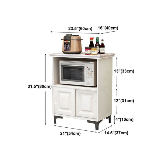 Modern Style Stone Sideboard Dining Room 31.5"H Buffet Server in White Clearhalo 'buffet_sideboard' 'Buffets & Sideboards' 'furn' 'furn_buffet_sideboard' 'Furniture' 'Kitchen & Dining Furniture' 1200x1200_acd02899-0b82-4fb7-9682-ac796793a7f0