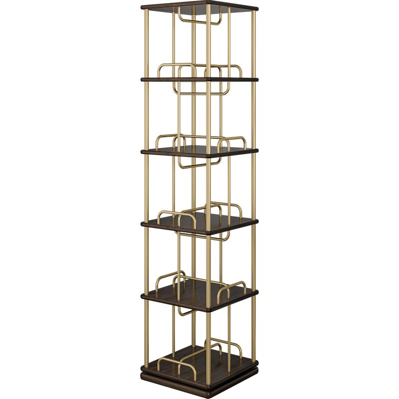 Glam Open Etagere Bookshelf Iron Frame Rubber Wood Shelf Bookshelf Clearhalo 'Bookcases' 'furn' 'furn_bookcases' 'Furniture' 'furniture_bookcases' 'kitchen' 'kitchen_bookcases' 'Living Room Furniture' 'Office Furniture' 1200x1200_acd0ad60-d095-4843-9edc-76965201e559