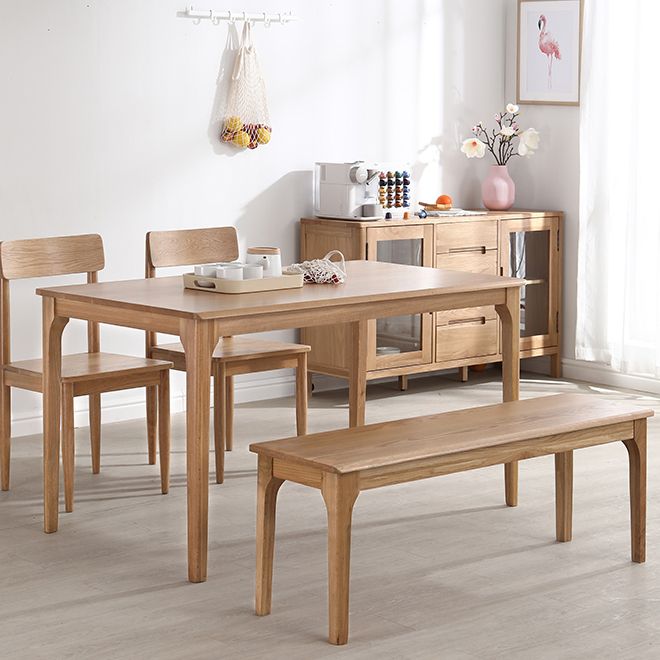 Rectangle Oak Wood Dining Table Modern Kitchen Table in Nature with 4 Legs Clearhalo ' dining_table' 'Dining Tables & Seating' 'Dining Tables' 'furn' 'furn_dining_table' 'Furniture' 'furniture_dining_table' 'Kitchen & Dining Furniture' 'kitchen&dining_furn' 'kitchen' 'kitchen_dining_table' 1200x1200_acd15e10-f7b8-418d-97c9-53796de6705a