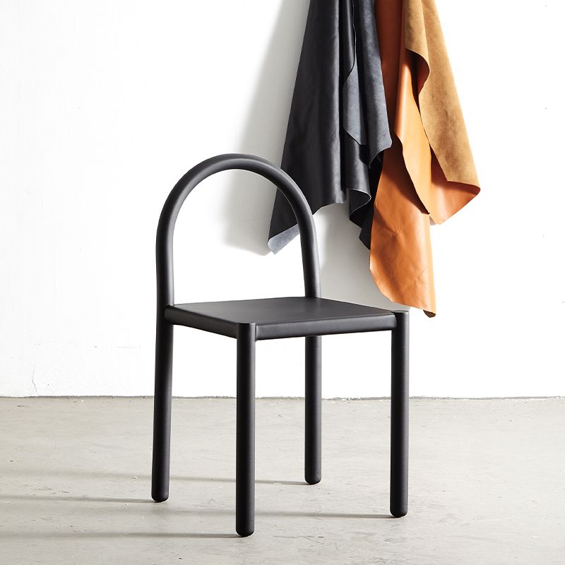 Modern Style Leather Side Chair Open Back Dining Chair for Home