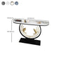 12 inch Wide Modern Accent Table Half Moon Stone Console Table for Hall