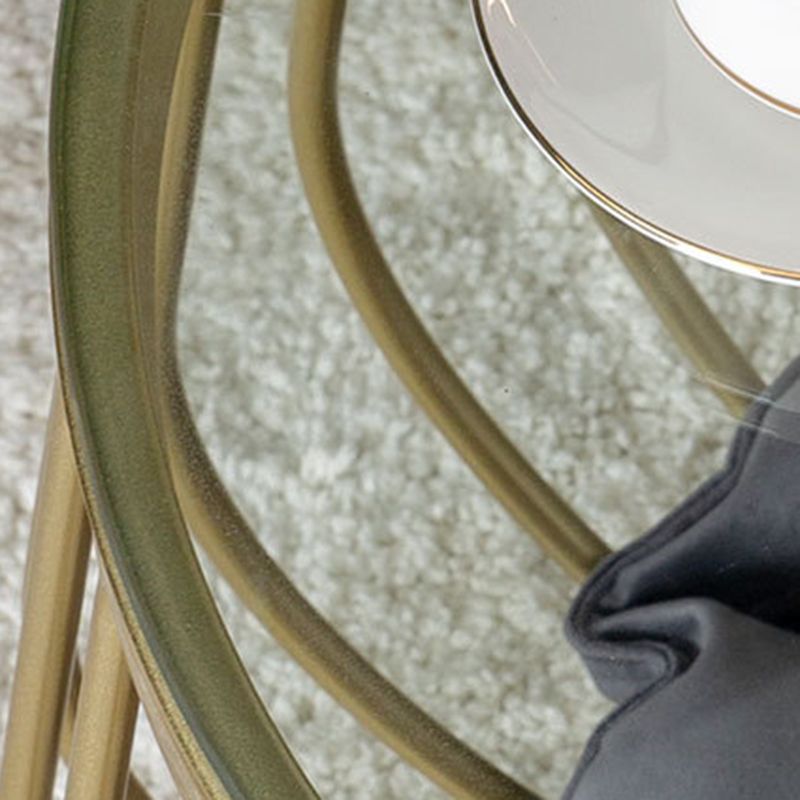 Glam Slate/Glass Top Coffee Table Dia 21.7" Frame Cocktail Table with Storage Clearhalo 'Coffee & Accent Tables' 'Coffee Tables' 'coffee_tables' 'furn' 'furn_coffee_tables' 'Furniture' 'Living Room Furniture' 1200x1200_acd5b0e7-5ffc-4330-abfb-49a210c7f69f
