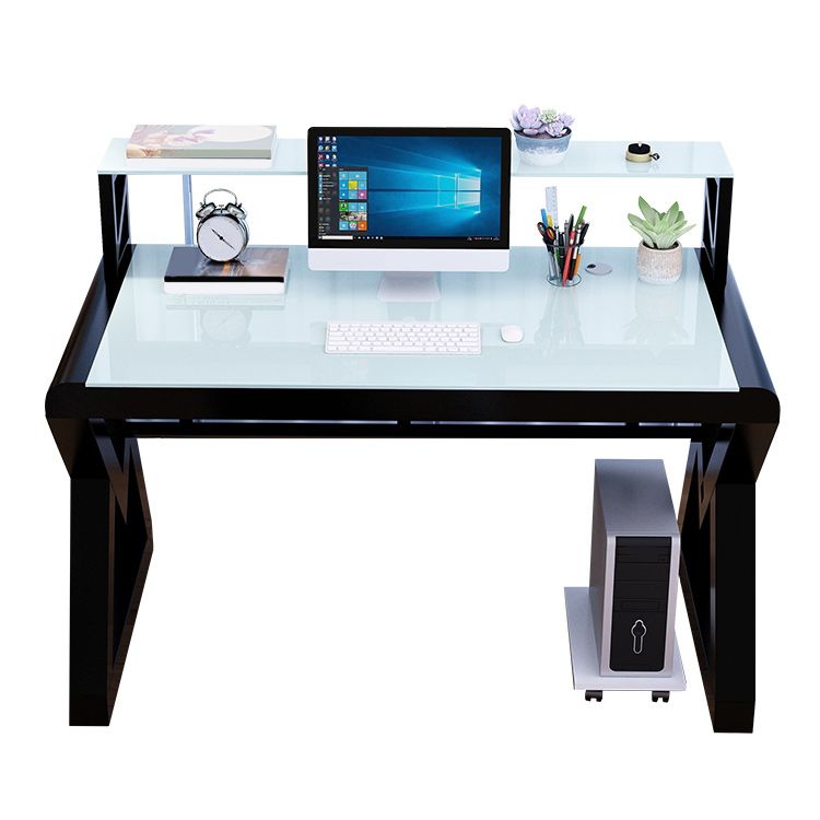 Glazen en metalen computerbureau Sled Moderne rechthoekige kantoorbureau, 23,6 "breed