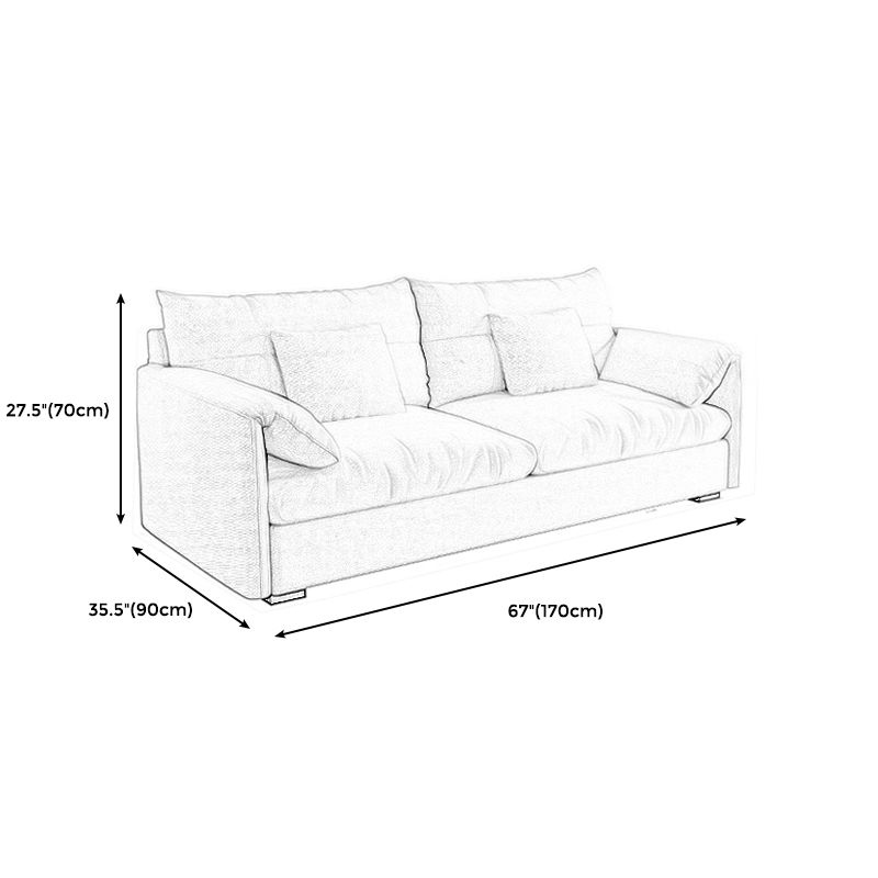 Beach Biscuit Back Standard Sofa 27.6"High Pillow Top Arm Sofa, Beige Clearhalo 'furn' 'furn_sofas' 'Furniture' 'furniture_sofas' 'kitchen' 'kitchen_sofas' 'Living Room Furniture' 'Sofa' 'sofas' 1200x1200_acd807e0-e0b8-48be-9283-bcf3b5b591a0