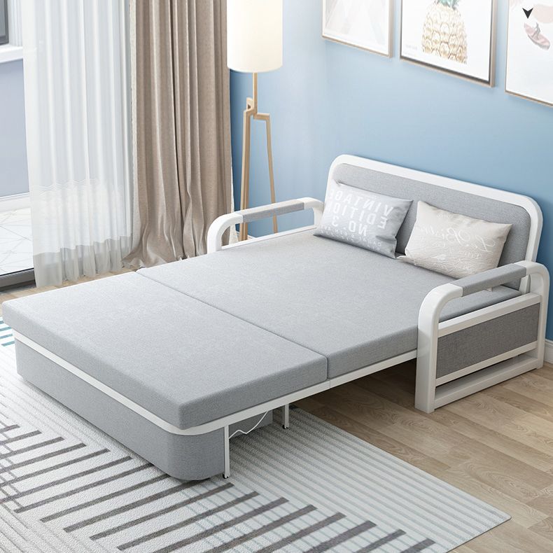 Cuscini rimovibili in tessuto divano letto per dormiente contemporaneo in grigio