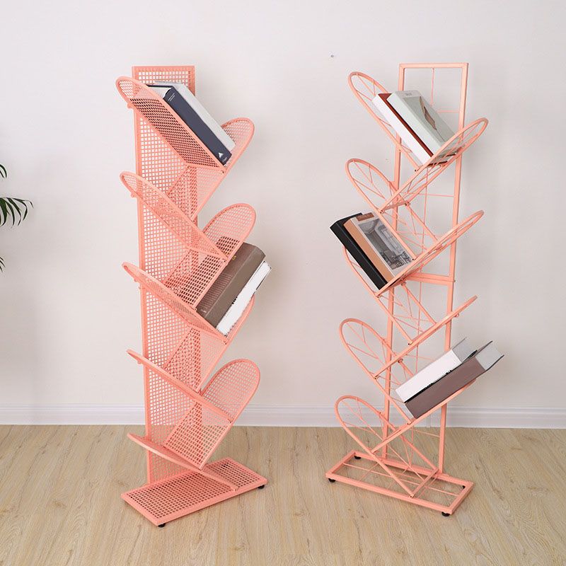 Modern Metal Bookcase Geometric Closed Back Bookshelf in Burnish Clearhalo 'Bookcases' 'furn' 'furn_bookcases' 'Furniture' 'Office Furniture' 1200x1200_acdab12f-a795-405b-8f07-a472e02e19d1