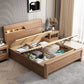 Scandinavian Trundle Bed Walnut Bed Frame With Custom Gold Legs