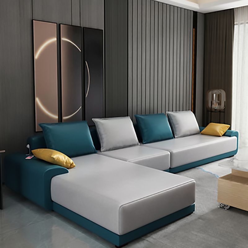 Contemporary Loose Back Removable Cushions Sofa with Reversible Chaise for Living Room Clearhalo 'furn' 'furn_sectionals' 'Furniture' 'furniture_sectionals' 'kitchen' 'kitchen_sectionals' 'Living Room Furniture' 'Sectionals' 1200x1200_acdd0395-265d-4f6d-b3fc-e97acfff4c58