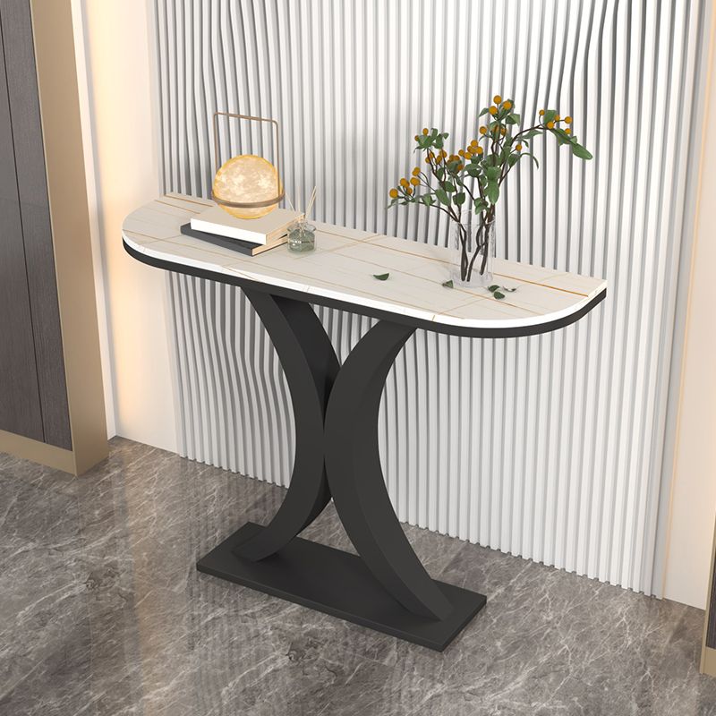 CONSOLA CONTAMPORO TABLA ACENTA DE ACENTA MEDIA Mesa de consola de luna en piedra