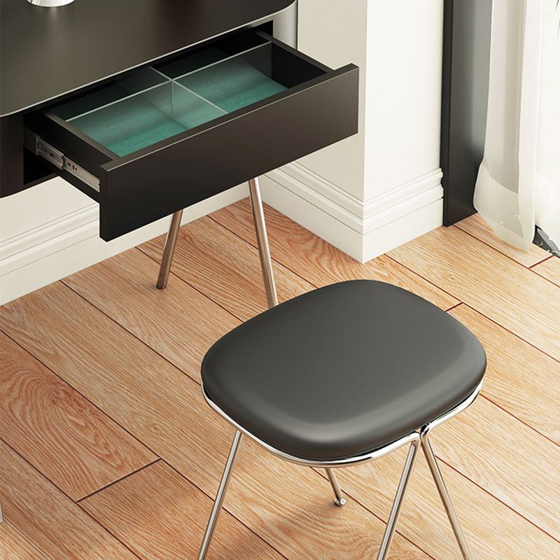 Mesa de escritorio de tocador de maquillaje contemporáneo de madera con cajón en negro