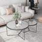 Pedestal Base Iron Coffee Table Included Round 2 Nesting Cocktail Table in Clear Clearhalo 'Coffee & Accent Tables' 'Coffee Tables' 'coffee_tables' 'furn' 'furn_coffee_tables' 'Furniture' 'furniture_coffee_tables' 'Living Room Furniture' 1200x1200_acdee509-9b68-4589-aeae-5d6809bd8144