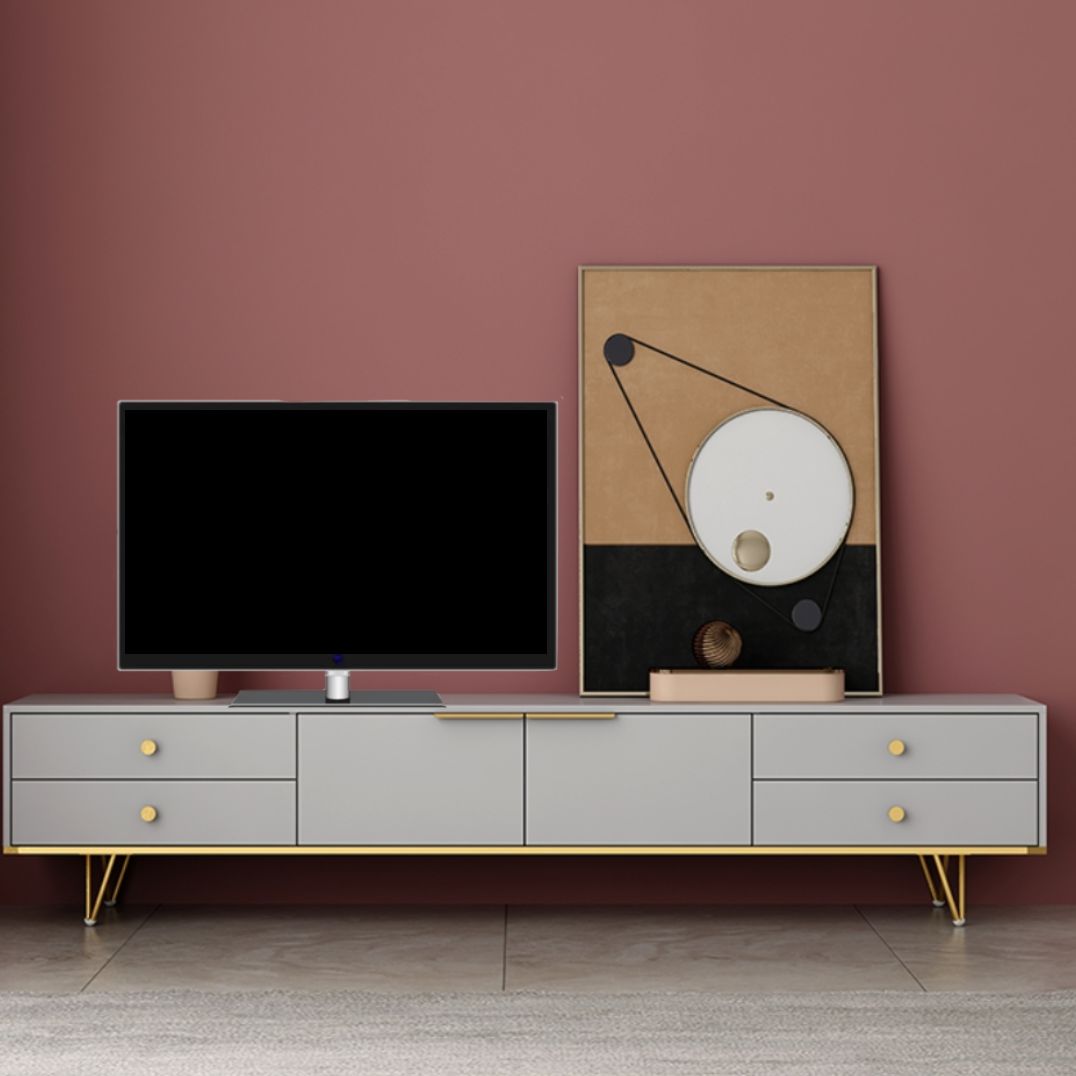Glam TV Media Stand with Drawers Faux Wood Media Console for Living Room Clearhalo 'furn' 'furn_tv_stands_entertainment_centers' 'Furniture' 'Living Room Furniture' 'TV Stands & Entertainment Centers' 'TV Stands & Media Storage Furniture' 'tv_stands_entertainment_centers' 1200x1200_acdf016e-a96d-4251-b85c-a286ba4ca62c