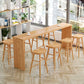 Luxurious Rectangle Pub Table Set 1/5/9 Pieces Wooden Counter Table with Backless Stools Clearhalo 'Bar Furniture' 'furn' 'furn_home_bar_bar_sets' 'Furniture' 'Home Bars & Bar Sets' 'home_bar_bar_sets' 'Kitchen & Dining Furniture' 1200x1200_acdf1189-f81c-4030-a92d-413775e474c1