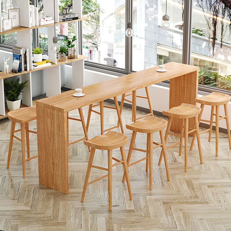 Luxurious Rectangle Pub Table Set 1/5/9 Pieces Wooden Counter Table with Backless Stools Clearhalo 'Bar Furniture' 'furn' 'furn_home_bar_bar_sets' 'Furniture' 'Home Bars & Bar Sets' 'home_bar_bar_sets' 'Kitchen & Dining Furniture' 1200x1200_acdf1189-f81c-4030-a92d-413775e474c1