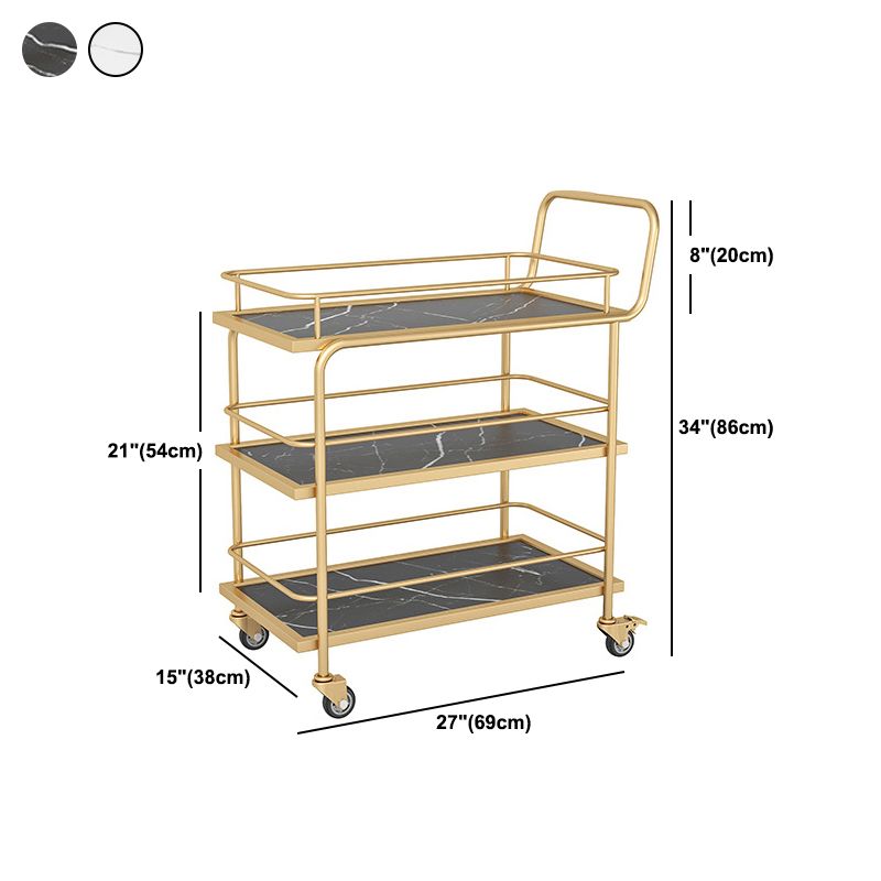 33.86" High Rolling Contemporary Style Prep Table Metal Prep Table