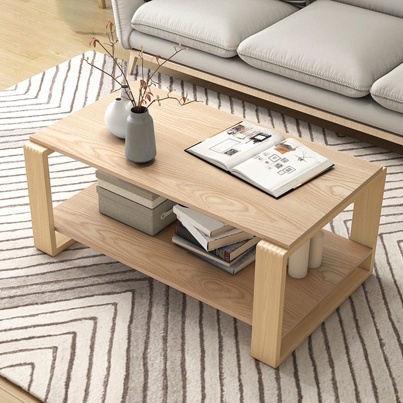 Tavolino da caffè rettangolare a slitta in legno artificiale o tavolino moderno