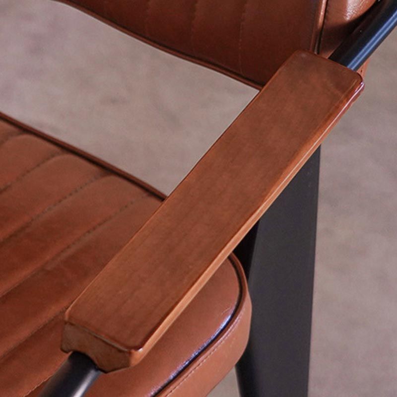 Industrial Open Back Dining Chair Upholstered Arm Chair with Black Legs Clearhalo 'Dining Chairs' 'Dining Tables & Seating' 'dining_chair' 'furn' 'furn_dining_chair' 'Furniture' 'Kitchen & Dining Furniture' 1200x1200_ace17e8e-9c17-4266-bb3c-87b282015198