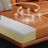 Contemporary Stain-Resistant Square Arm Stationary Cushion Back Sofa