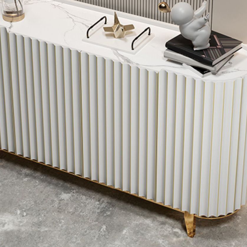 Glam Sideboard Buffet Stone Top Wood Sideboard Cabinet with Shelves Clearhalo 'buffet_sideboard' 'Buffets & Sideboards' 'furn' 'furn_buffet_sideboard' 'Furniture' 'Kitchen & Dining Furniture' 1200x1200_ace1c49f-be5f-4e2c-adfc-0e7c72f94865