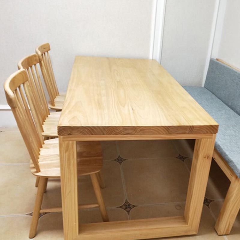 Modern 1/9 Pieces Dining Set Rectangle Pine Wood Dining Table for Dining Room Clearhalo 'Dining Room Sets' 'Dining Tables & Seating' 'dining_room_set' 'furn' 'furn_dining_room_set' 'Furniture' 'Kitchen & Dining Furniture' 1200x1200_ace401ef-50f3-4f81-8db9-cdf3098517dc