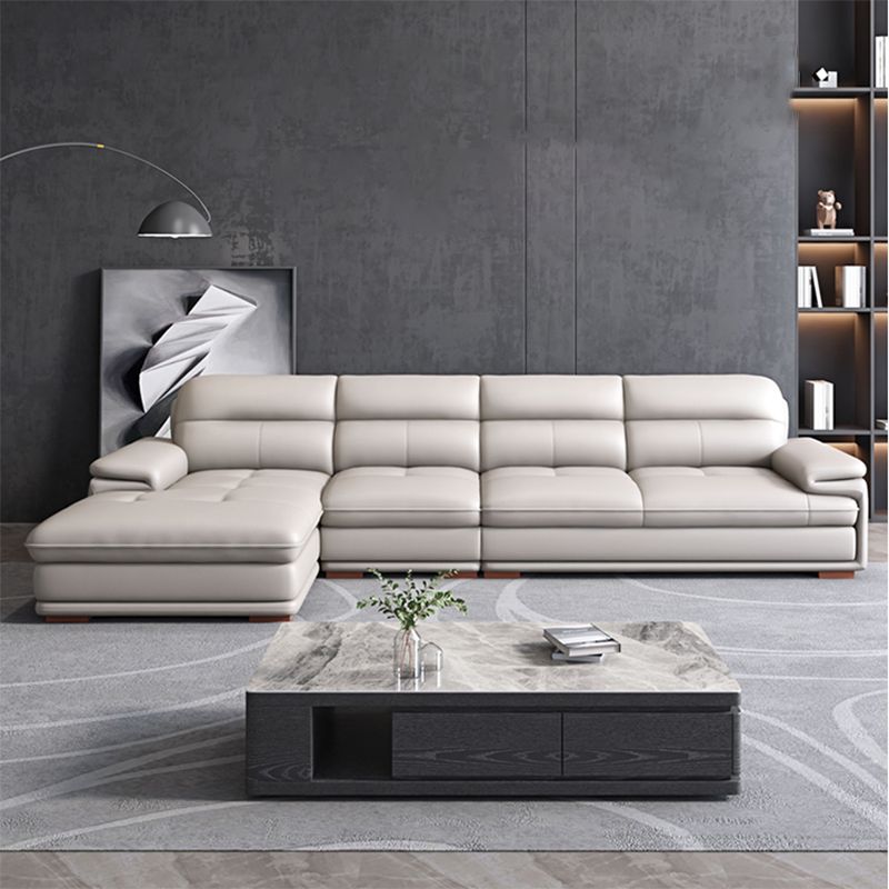 Nordic Stationary Genuine Leather Living Room Recessed Arm Sofa Chaise Clearhalo 'furn' 'furn_sectionals' 'Furniture' 'Living Room Furniture' 'Sectionals' 1200x1200_ace48f28-4399-4a95-be3a-0135a7c88272