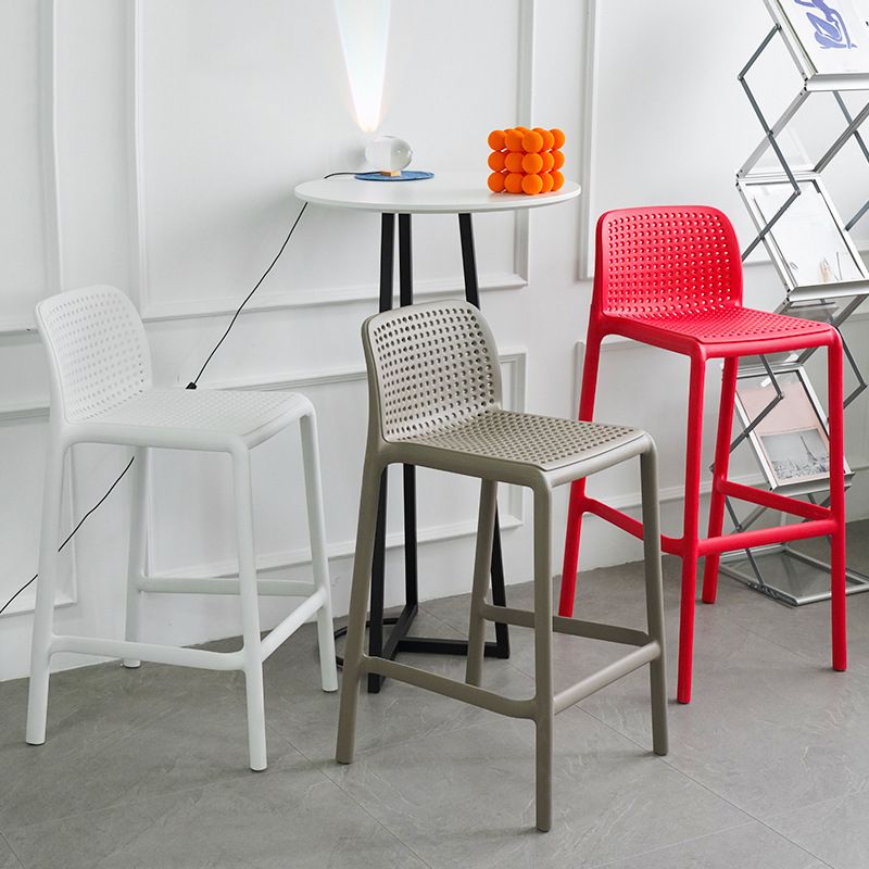 Scandinavian Plastic Dining Room Armless Stool Low Back Bar Stool for Kitchen Clearhalo 'Bar Furniture' 'Bar Stools' 'bar_stools' 'furniture_bar_stools' 'Kitchen & Dining Furniture' 'kitchen&dining_furn' 'kitchen' 'kitchen_furn' Furniture' 1200x1200_ace4e162-a119-4d41-a864-cc1a96bcf6bf