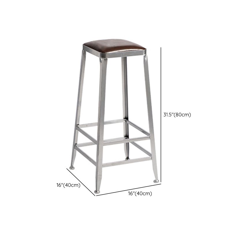 Metal Dining Stools Contemporary Armless Faux Leathe Bar Stools Clearhalo 'Bar Furniture' 'Bar Stools' 'bar_stools' 'furn' 'furn_bar_stools' 'Furniture' 'Kitchen & Dining Furniture' 1200x1200_ace7de89-1482-4c2f-9afe-809924af2428