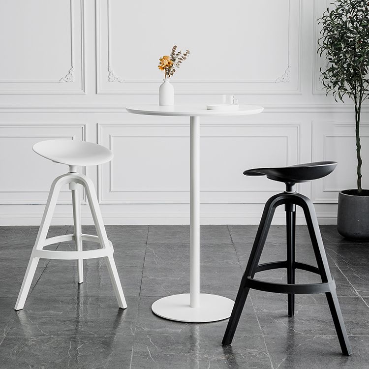 Round Wood Top Bar Table with Pedestal Industrial Metal Frame Bar Table Clearhalo 'Bar Furniture' 'Bar Tables' 'bar_tables' 'furn' 'furn_bar_tables' 'Furniture' 'Kitchen & Dining Furniture' 1200x1200_ace95507-1dad-44f2-8527-76098fabddcc