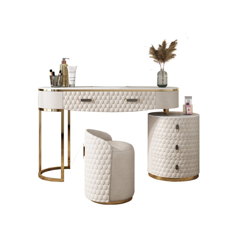 5 cassetti da 29,52 "set di vanità alta con sgabello