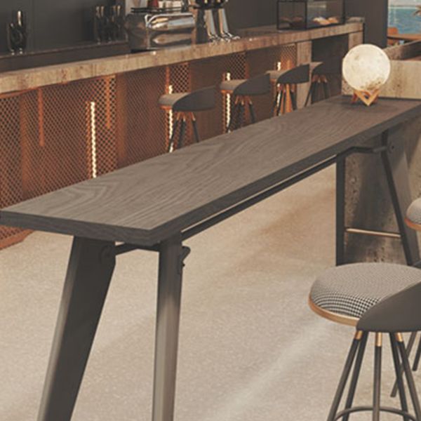 Tavolo da bar rettangolo glam tavolo da vino in legno massiccio con doppio piedistallo