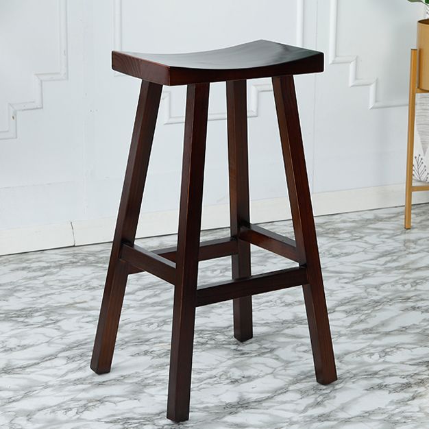Contoured Seat Footrest Counter-height Stool Modern Solid Wood Counter and Bar Stool