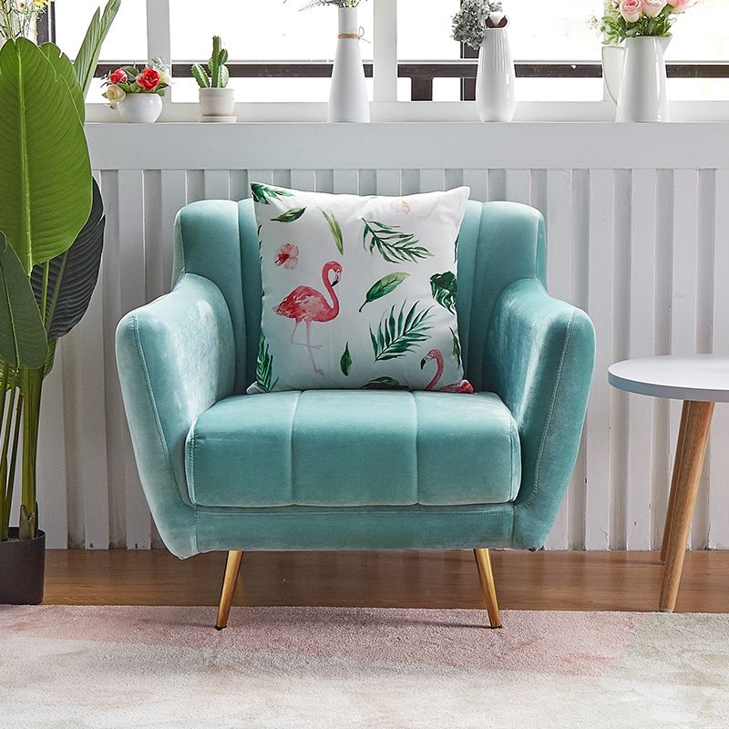 Modern Tight Back Couch Standard Velvet Tuxedo Arm Sofa in Green/Teal/Pink Clearhalo 'furn' 'furn_sofas' 'Furniture' 'furniture_sofas' 'kitchen' 'kitchen_sofas' 'Living Room Furniture' 'Sofa' 'sofas' 1200x1200_acecec28-3ceb-4c38-9d92-eaa0f6c7a709