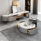 Console TV contemporanea, supporto TV in finto legno con 2 cassetti