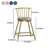 Nordic Armless Backrest Counter Stool Iron Dessert Shop Bar Stool with Pedal and Cushion Clearhalo 'Bar Furniture' 'Bar Stools' 'bar_stools' 'furn' 'furn_bar_stools' 'Furniture' 'Kitchen & Dining Furniture' 1200x1200_acef9343-5306-43b3-b95c-30920a92fcad