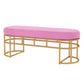 Contemporary Style Entryway Bench Cushioned Oval Metal Seating Bench
