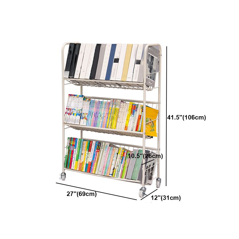 Contemporary Style Bookshelf White Bookcase for Home Office Study Room Clearhalo 'Bookcases' 'furn' 'furn_bookcases' 'Furniture' 'furniture_bookcases' 'kitchen' 'kitchen_bookcases' 'Living Room Furniture' 'Office Furniture' 1200x1200_acf32640-03a6-48f3-91c4-76d281e22ff2