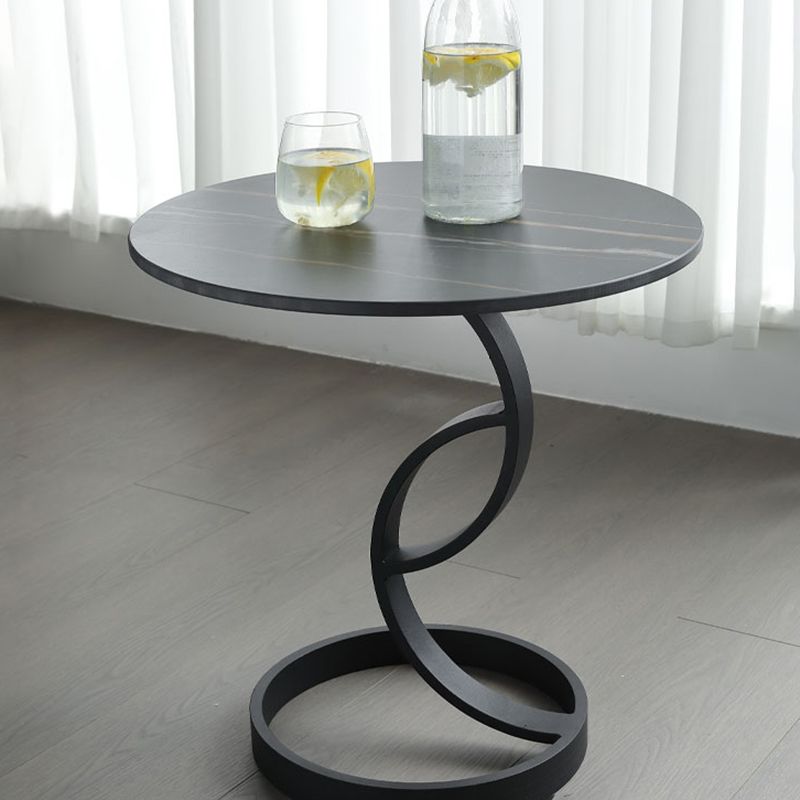 Round Black and White Stone Coffee Table Pedestal 1 Single Cocktail Table Clearhalo 'Coffee & Accent Tables' 'Coffee Tables' 'coffee_tables' 'furn' 'furn_coffee_tables' 'Furniture' 'Living Room Furniture' 1200x1200_acf4260a-e001-4c01-9b00-caf66183becf