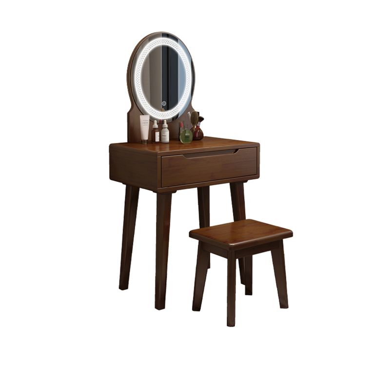 Scandinavian Wooden Make-up Vanity With Drawer in Brown for Bedroom Clearhalo 'Bedroom Furniture' 'furn' 'furn_makeup_vanities' 'Furniture' 'Makeup Vanities' 'makeup_vanities' 1200x1200_acf444aa-a0d2-4f31-be34-fbd8f5387c99