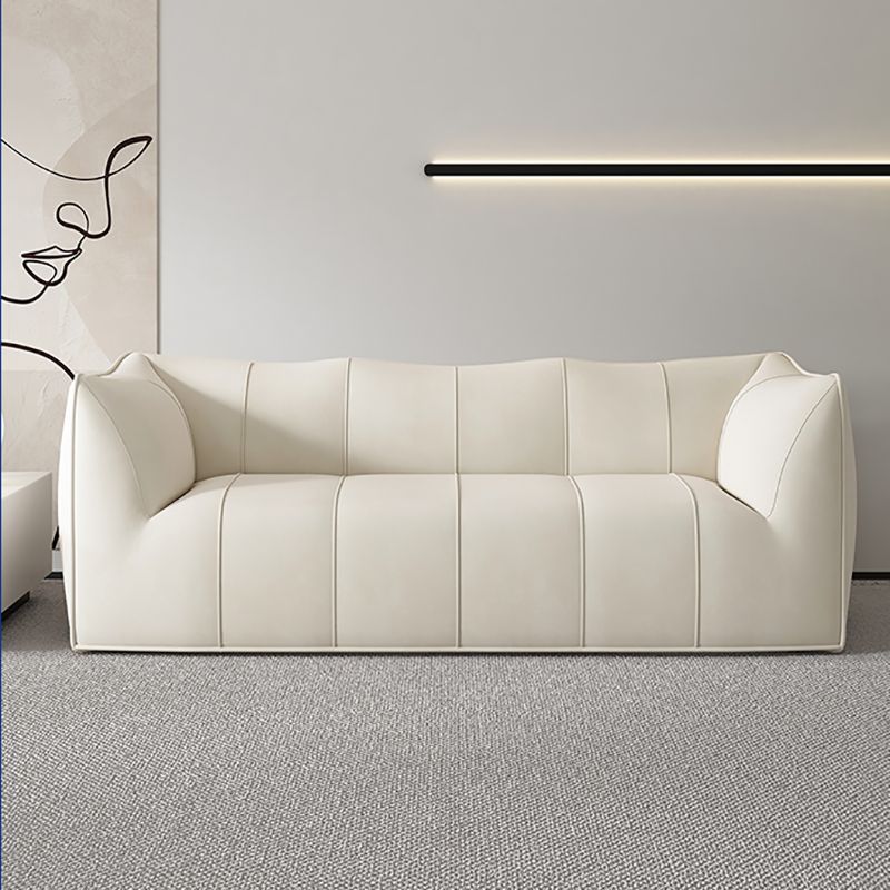 Contemporary White Cushions Flared Arm Fabric Living Room Seating Clearhalo 'furn' 'furn_sofas' 'Furniture' 'Living Room Furniture' 'Sofa' 'sofas' 1200x1200_acf44852-f536-4541-895e-40269738708b