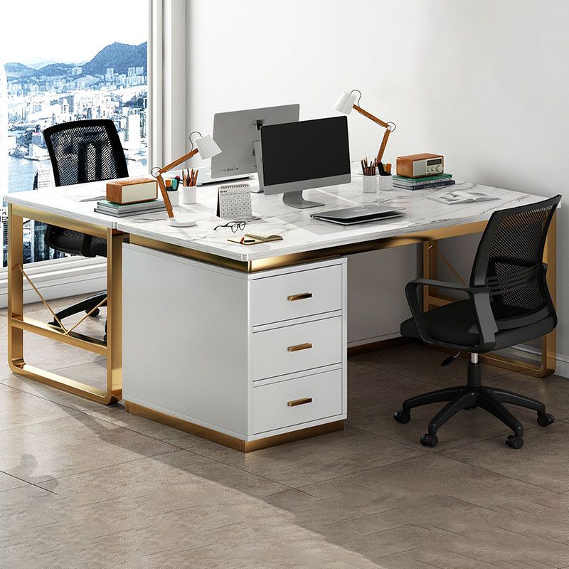 29.5 "H Glam Executive Desk rechthoekig schrijfbureau met laden