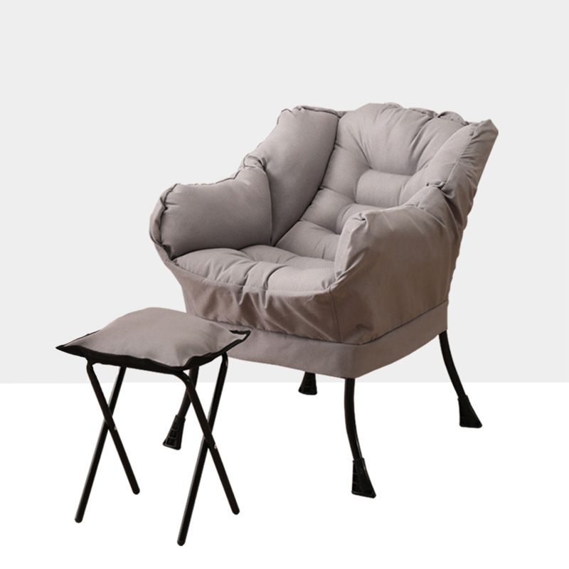 29.52 "W*27.55" D Silla de brazo de mezcla de algodón con cuatro patas negras básicas, brazos acampanados