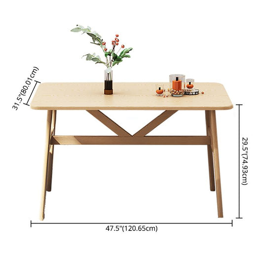 Modern Wood Top Rectangle Shape Dining Furniture 4 Wood Legs Table for Dining Room Furniture Clearhalo 'Dining Room Sets' 'Dining Tables & Seating' 'dining_room_set' 'furn' 'furn_dining_room_set' 'Furniture' 'furniture_dining_room_set' 'Kitchen & Dining Furniture' 'kitchen&dining_furn' 'kitchen' 1200x1200_acf597d5-bbbf-4e8b-910f-bf6f7cb0c7a7
