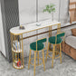 Stone Top Cocktail Table Glam Style 42-inch Height Metal Base Bar Table Clearhalo 'Bar Furniture' 'Bar Tables' 'bar_tables' 'furn' 'furn_bar_tables' 'Furniture' 'furniture_bar_tables' 'Kitchen & Dining Furniture' 'kitchen&dining_furn' 'kitchen' 1200x1200_acf69981-3b2d-4b54-9b54-e9f48e720545