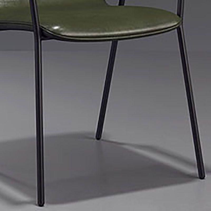 Industrial Leather Dining Arm Chair Matte Finish Solid Back Dining Chair Clearhalo ' kitchen&dining_furn' 'Dining Chairs' 'Dining Tables & Seating' 'dining_chair' 'furn' 'furn_dining_chair' 'Furniture' 'furniture_dining_chair' 'Kitchen & Dining Furniture' 'kitchen' 1200x1200_acf71112-0e28-4d1c-afd6-0354c3f13a51